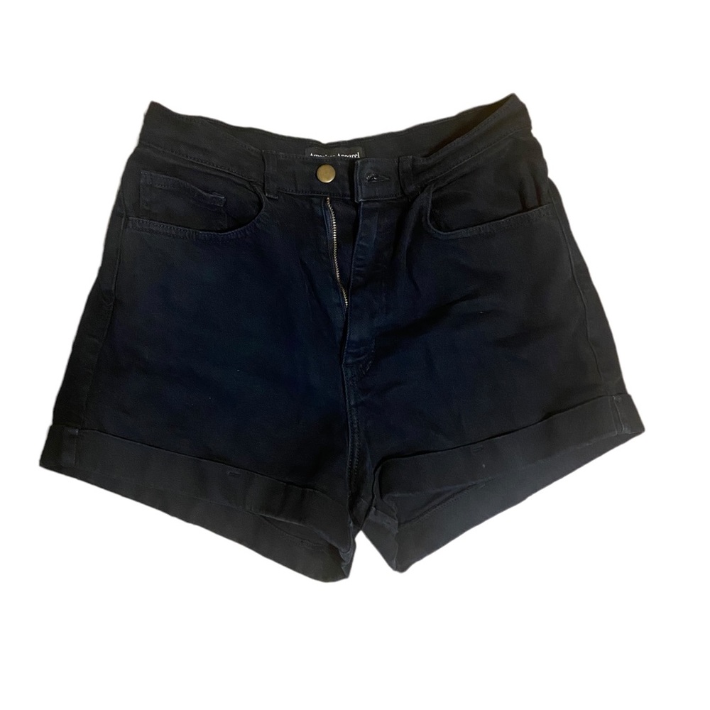 American Apparel Black Denim Shorts